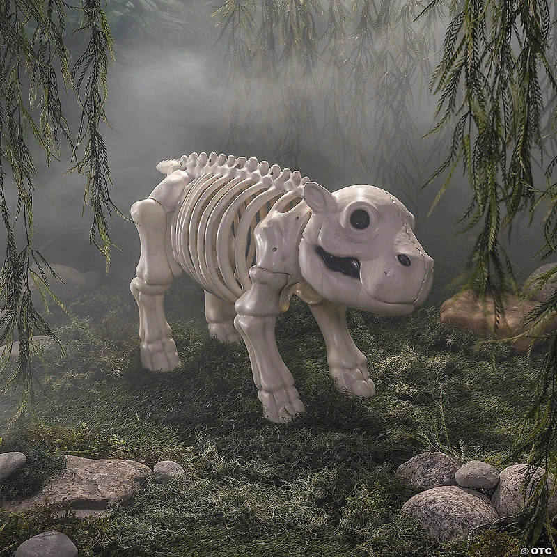 22" Standing Hippo Skeleton Halloween Decoration