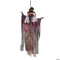 23 1/2" Hanging Pumpkin Head Witch Halloween Decoration