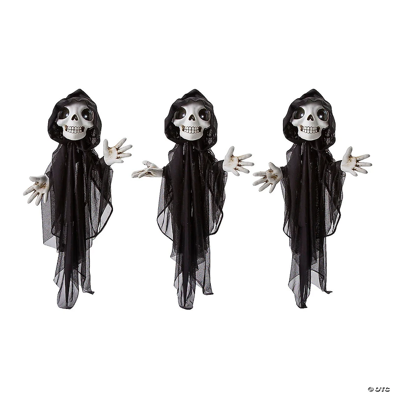 23 1/2" Light-Up Eyes Yard Stake Grinning Reapers Set