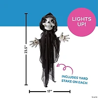 23 1/2" Light-Up Eyes Yard Stake Grinning Reapers Set