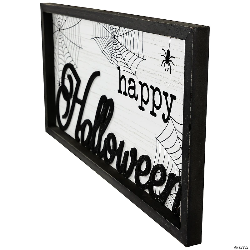 23.5" Happy Halloween Spider Web Wall Sign