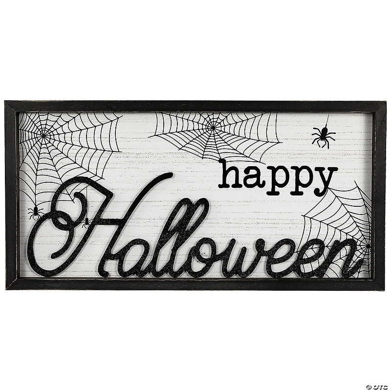 23.5" Happy Halloween Spider Web Wall Sign