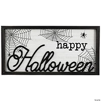 23.5" Happy Halloween Spider Web Wall Sign