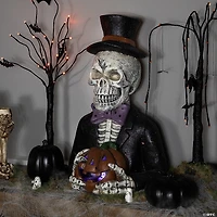 23.5" LED Lighted Skeleton with Jack-O-Lantern Halloween Decoration