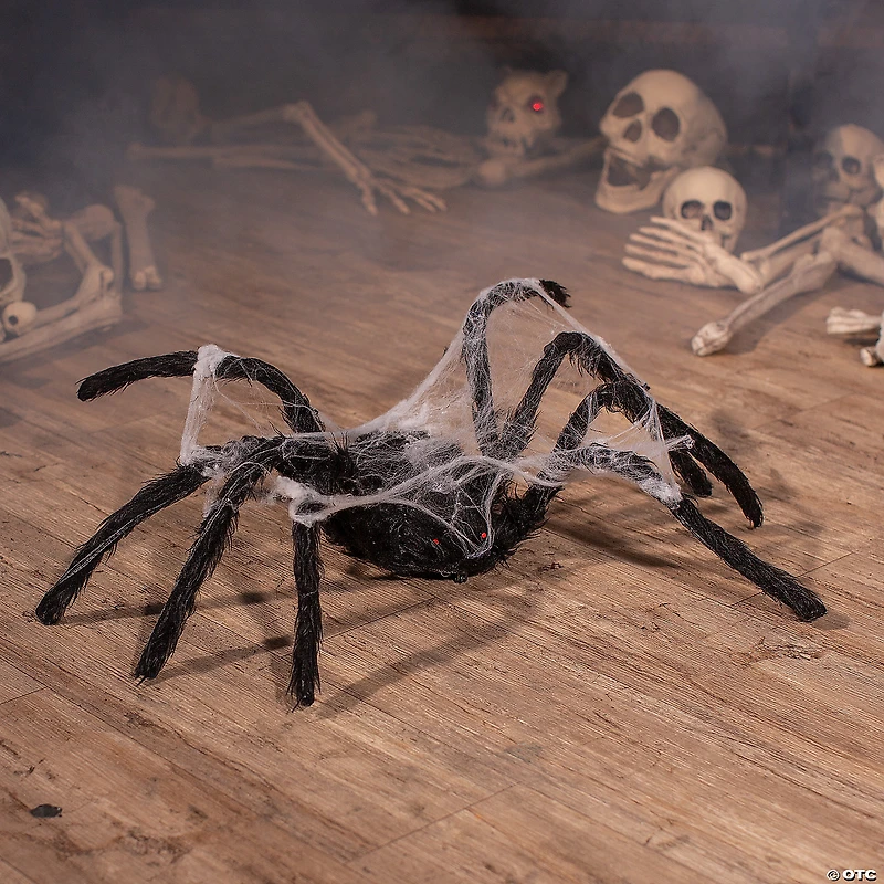 24" Animated Walking Spider with Web Halloween Decoration