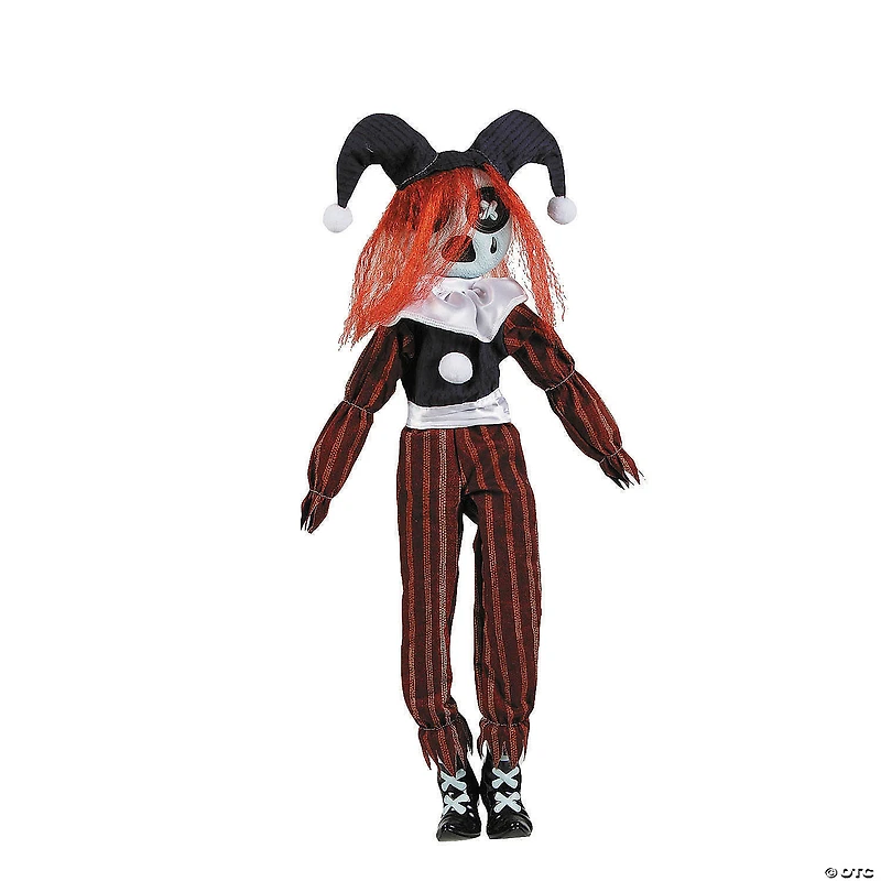 24" Black & Red Frown Clown Doll Halloween Decoration