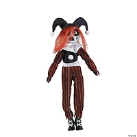24" Black & Red Frown Clown Doll Halloween Decoration