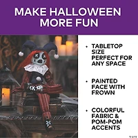 24" Black & Red Frown Clown Doll Halloween Decoration