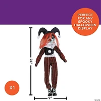 24" Black & Red Frown Clown Doll Halloween Decoration