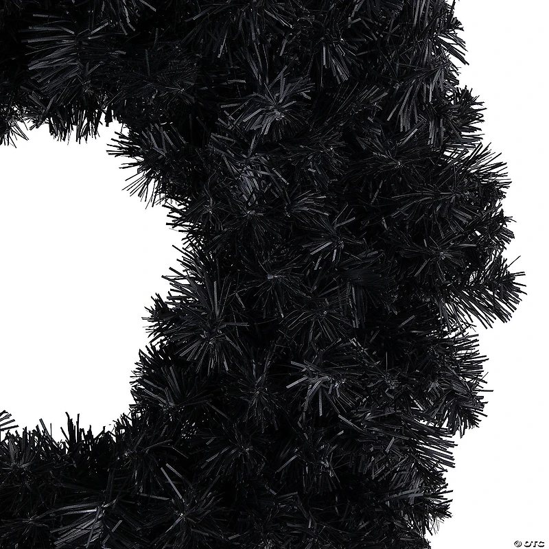 24" Black Colorado Spruce Artificial Halloween Wreath  24-Inch  Unlit