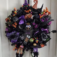 24" Black Colorado Spruce Artificial Halloween Wreath  24-Inch  Unlit
