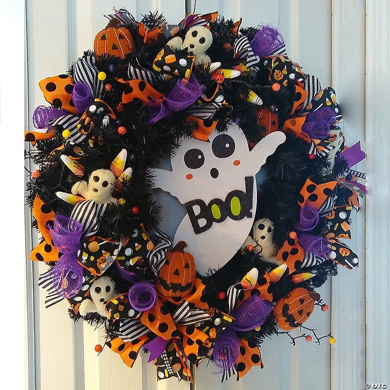24" Black Colorado Spruce Artificial Halloween Wreath  24-Inch  Unlit