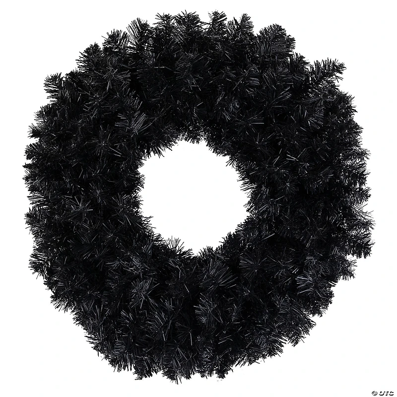 24" Black Colorado Spruce Artificial Halloween Wreath  24-Inch  Unlit