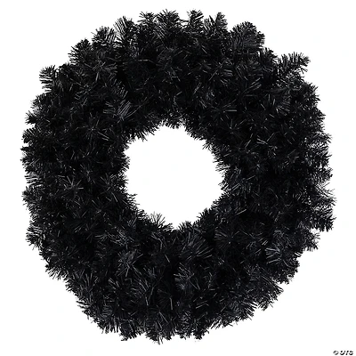 24" Black Colorado Spruce Artificial Halloween Wreath  24-Inch  Unlit