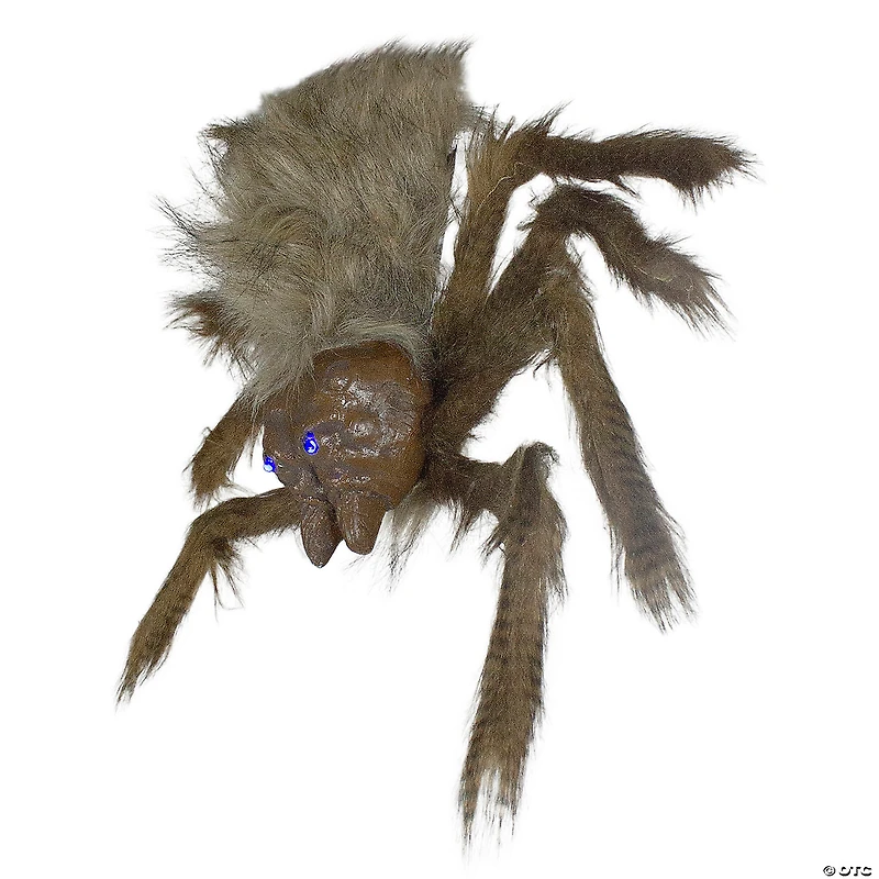 24" Brown Floating Spider with LED Eyes Halloween Decoration