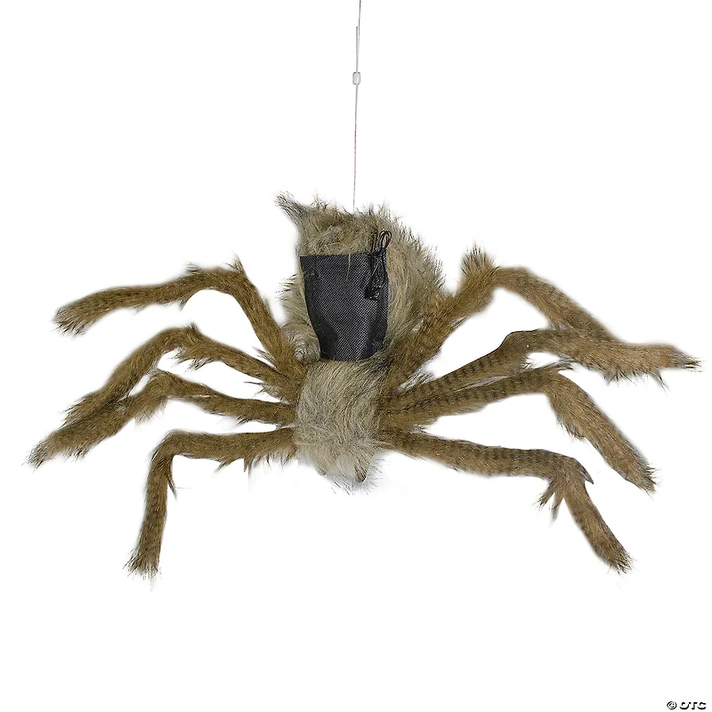 24" Brown Floating Spider with LED Eyes Halloween Decoration