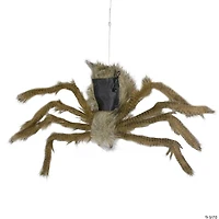 24" Brown Floating Spider with LED Eyes Halloween Decoration