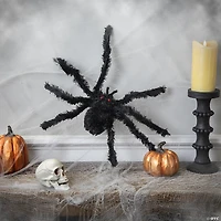 24" Fuzzy Spider with Red Eyes Halloween Decoration