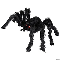 24" Fuzzy Spider with Red Eyes Halloween Decoration