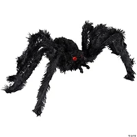 24" Fuzzy Spider with Red Eyes Halloween Decoration