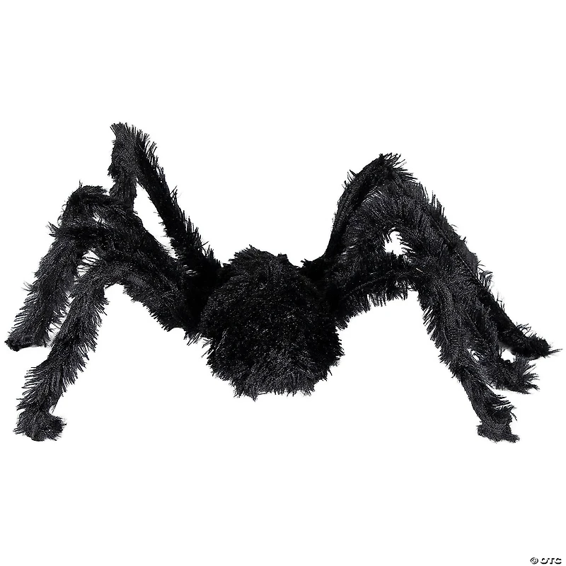 24" Fuzzy Spider with Red Eyes Halloween Decoration