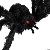 24" Fuzzy Spider with Red Eyes Halloween Decoration