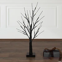 24" LED Lighted Black Halloween Twig Tree - Warm White Lights