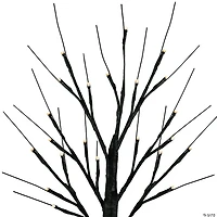 24" LED Lighted Black Halloween Twig Tree - Warm White Lights