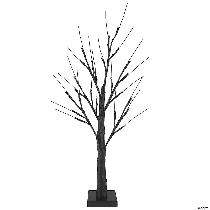 24" LED Lighted Black Halloween Twig Tree - Warm White Lights