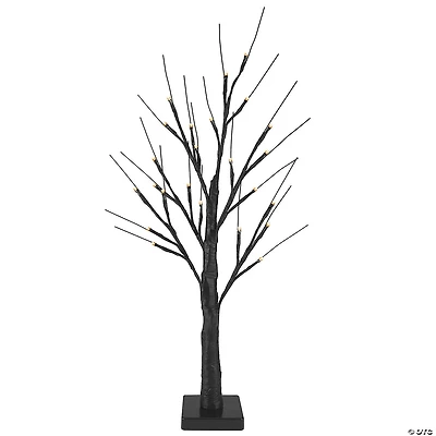 24" LED Lighted Black Halloween Twig Tree - Warm White Lights