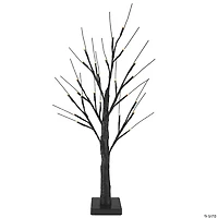 24" LED Lighted Black Halloween Twig Tree - Warm White Lights