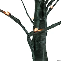 24" LED Lighted Black Weeping Halloween Twig Tree - Orange Lights