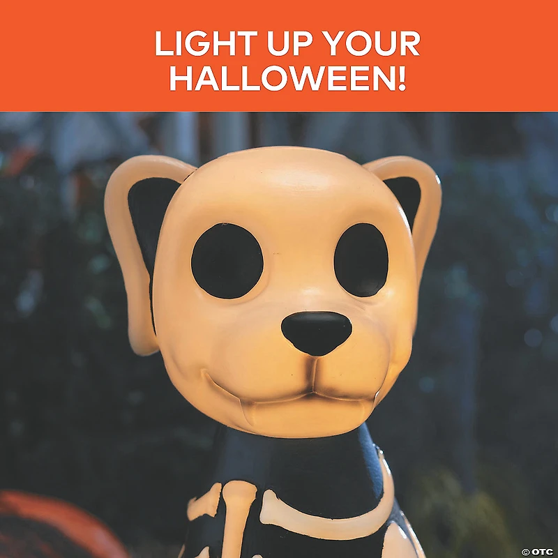 24" Light-Up Skeleton Dog Blow Mold with C7 LED Halloween Decoration