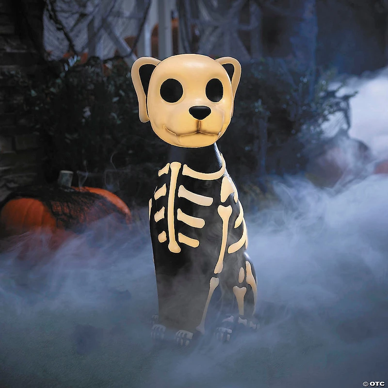 24" Light-Up Skeleton Dog Blow Mold with C7 LED Halloween Decoration