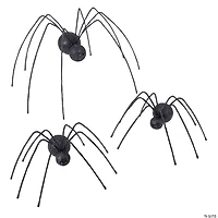 25" Giant Iron Spiders Halloween Decoration - Set of 3