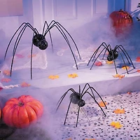 25" Giant Iron Spiders Halloween Decoration - Set of 3