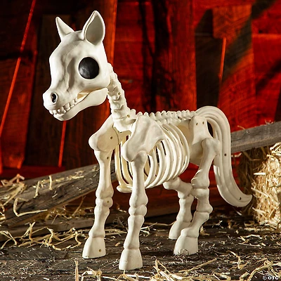 25" x 23" Standing Pony Plastic Skeleton Halloween Decoration