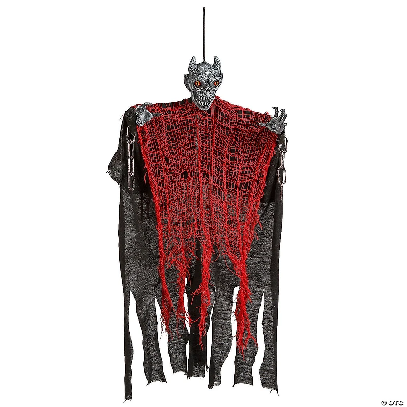 27 1/2" Hanging Red & Black Devil Halloween Decoration