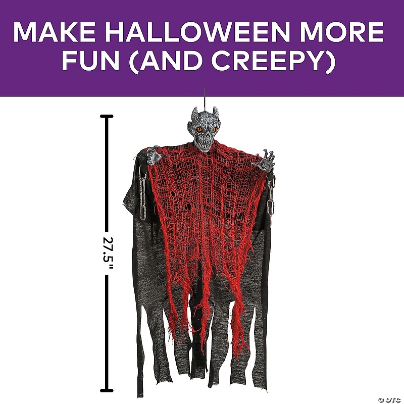 27 1/2" Hanging Red & Black Devil Halloween Decoration