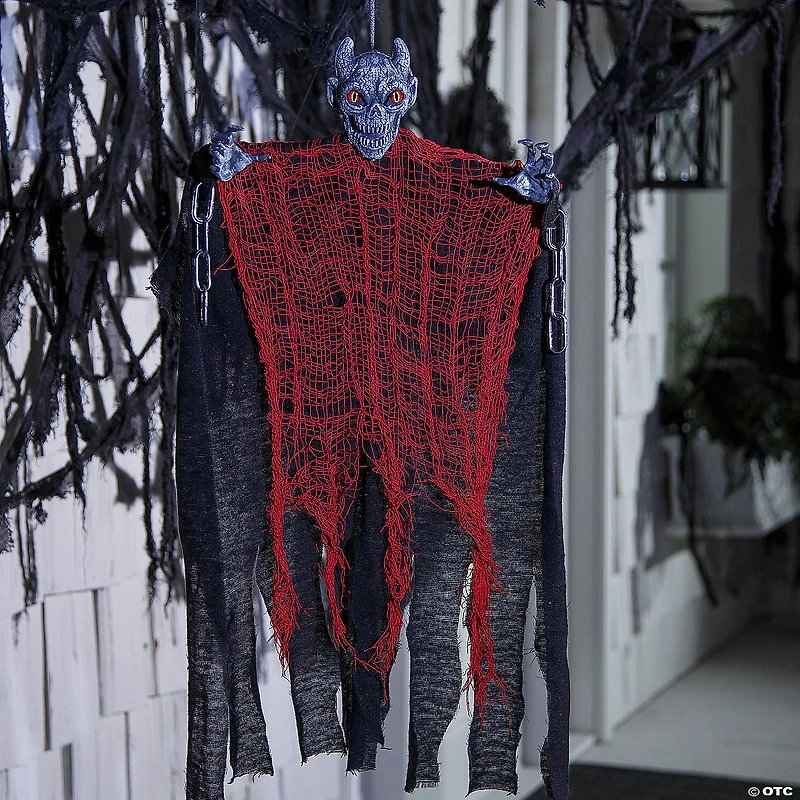 27 1/2" Hanging Red & Black Devil Halloween Decoration