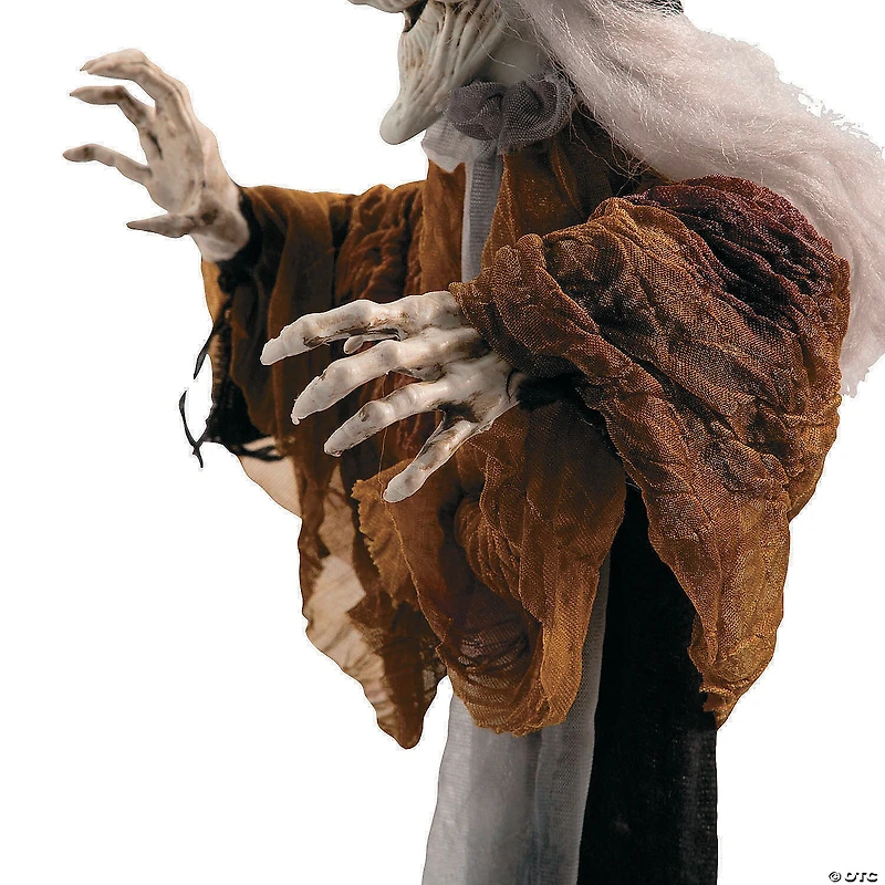 27 1/2" Hanging Smiling Witch with Gray Hair Halloween Decoration