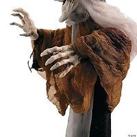 27 1/2" Hanging Smiling Witch with Gray Hair Halloween Decoration