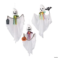 27 1/2" Hanging White Ghosts Halloween Decoration - Set of 3
