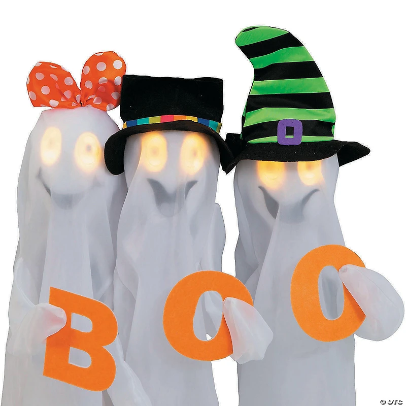27 1/2" Talking Light-Up Ghosts Halloween Decoration - Set of 3