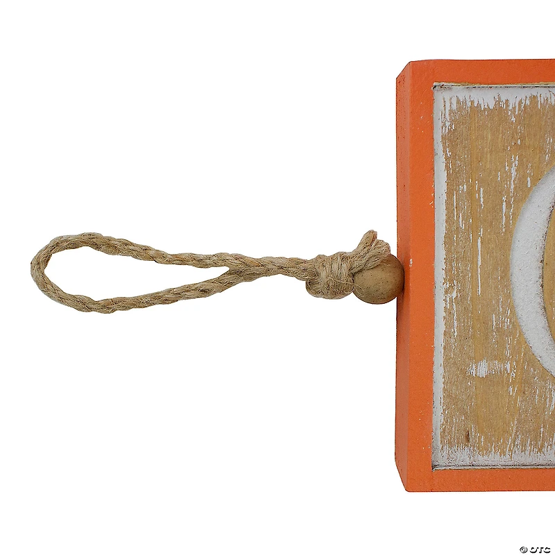 27.5" Beige and Orange BOO Halloween Hanging Banner