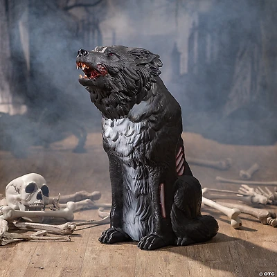 28" Animated Zombie Wolf Halloween Decoration