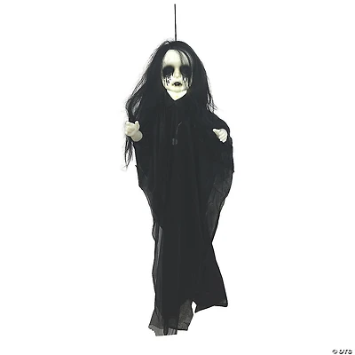 29 1/2" x 43 1/4" Light-Up Hanging Undead Girl Halloween Decoration
