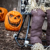 29 1/4" x 47 1/4" Animated Scarecrow on Rocking Chair Halloween Decoration