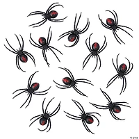 3 1/2" Magnetic Black Widow Spiders - 12 Pc.
