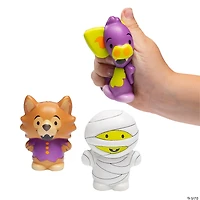 3 1/4" Halloween Monster Bat, Werewolf & Mummy Slow-Rising Squishies - 12 Pc.